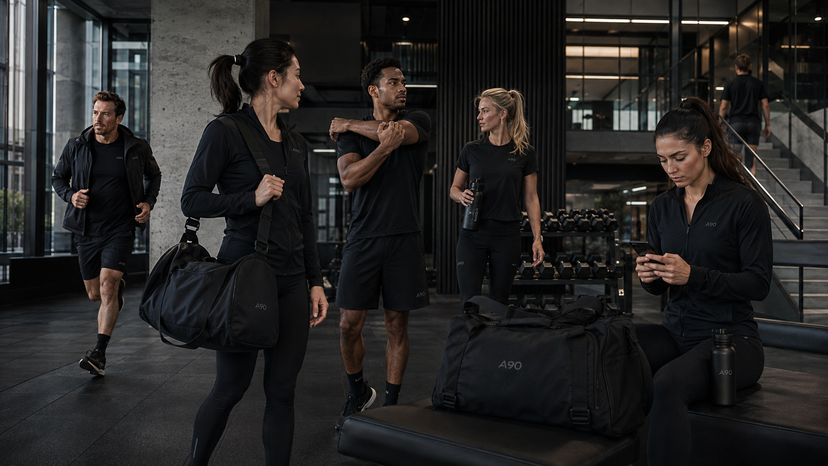 A workplace team training together as part of the A90 90-day challenge