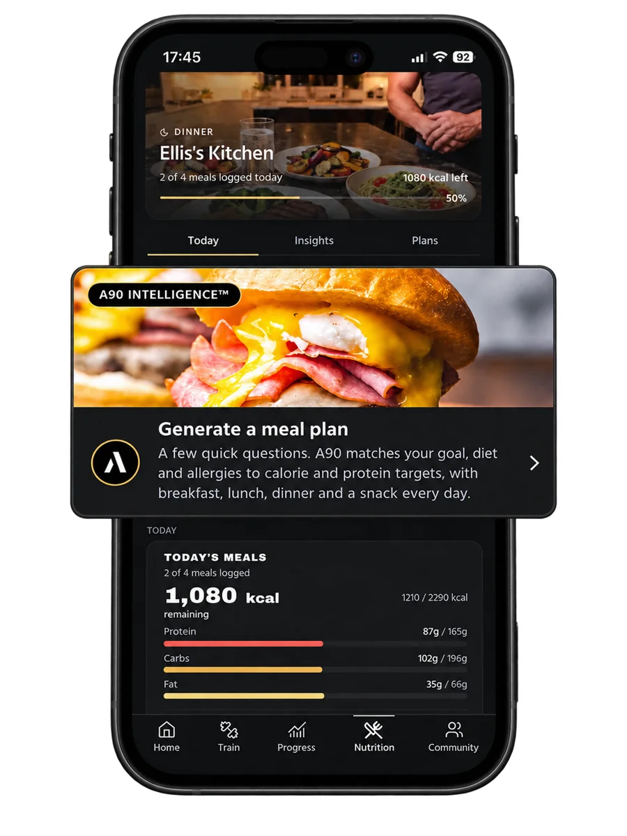 A90 generating a personalised meal plan around your goal, diet and allergies