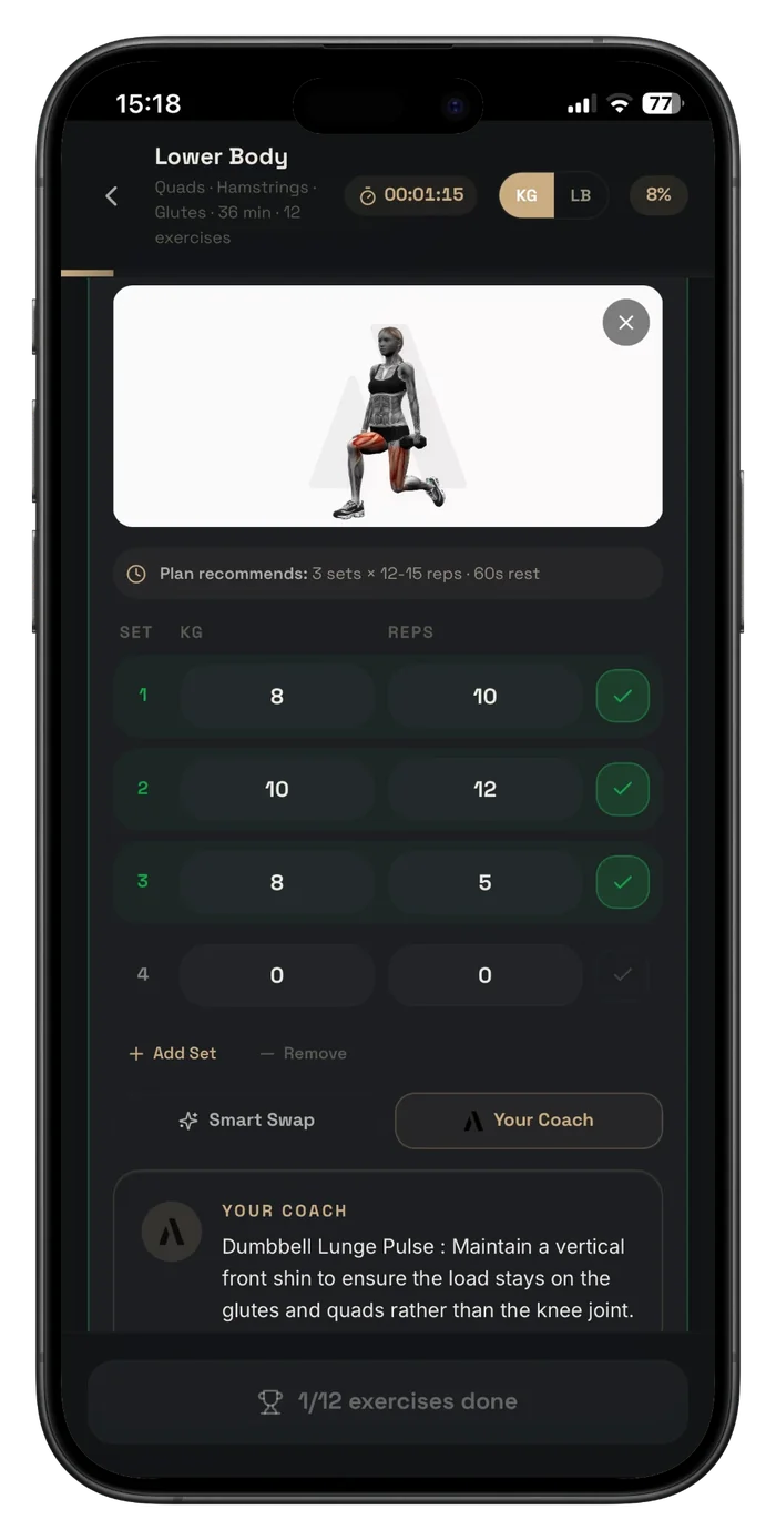 A90 Coach explaining an exercise during a session in the A90 Training Club app